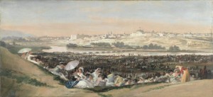 Cuadro de Goya representando las fiestas de San Isidro en La Pradera en Madrid
