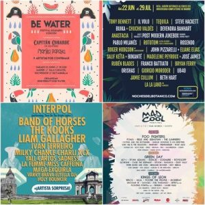 Music festivals: Madrid, capital town of all music. Programmation posters of some festivals