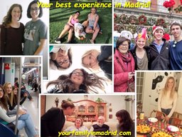 Nos familles d accueil à Madrid: présentation de plusieurs photos avec nos familles et des étudiants étrangers