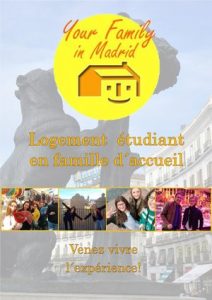 Faire des études en Espagne: affiche du service de logement en famille d´accueil à Madrid